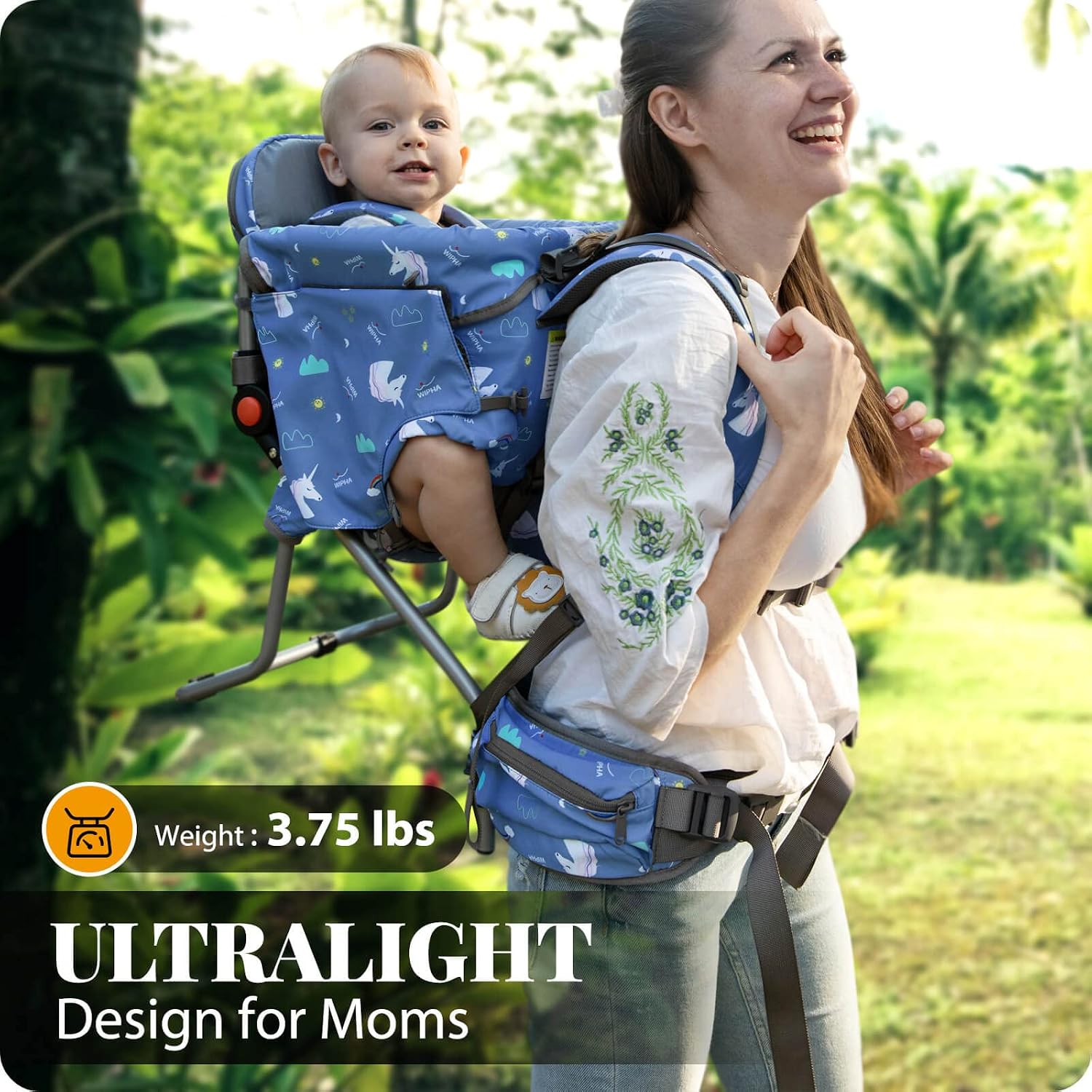 Ergonomic Baby Carrier - Ultraleichter Baby-Rucksackträger, Kleinkind-Wanderrucksack mit Sicherheitssitz, Ergonomischer