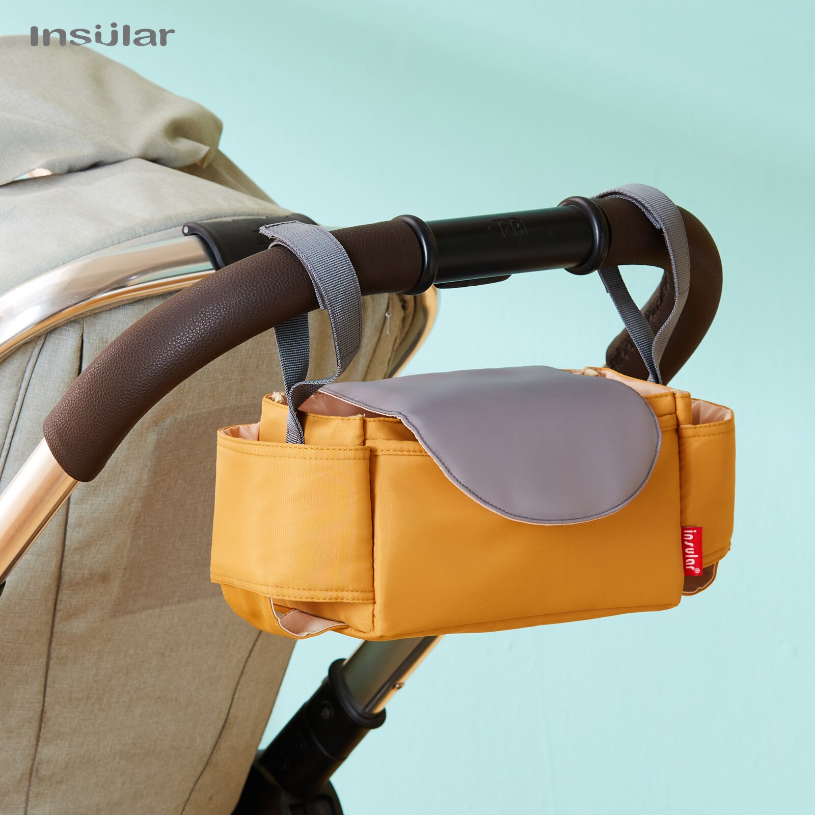 Baby Products Basket - INSULAR Kinderwagen-Organizer, Wickeltasche mit Becherhalter, Hängekorb,